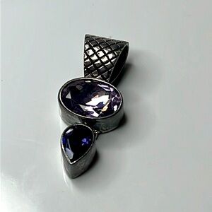 LORI BONN STERLING SILVER 925 AMETHYST DROP PENDANT